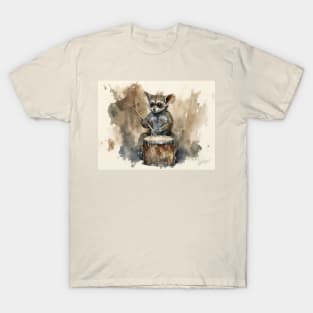 Cute Bush Baby With A Drum T-Shirt